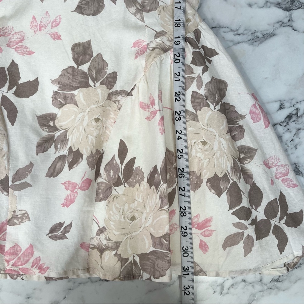 Fore Blossoming In Nature Floral Mini Dress (Ivory Multi) Square Neckline Pastel - Picture 12 of 13